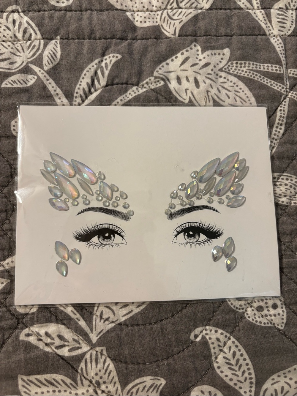 Holographic Face Gem Stickers for Eyes & Brows - Iridescent White